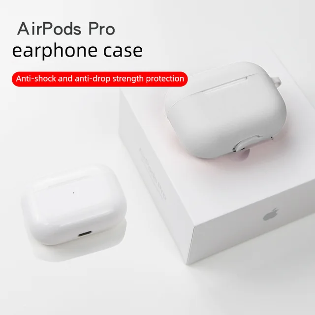 Solid Color Silicone Protective Case for AirPods Pro: Apple Bluetooth Headset Soft Cover 4