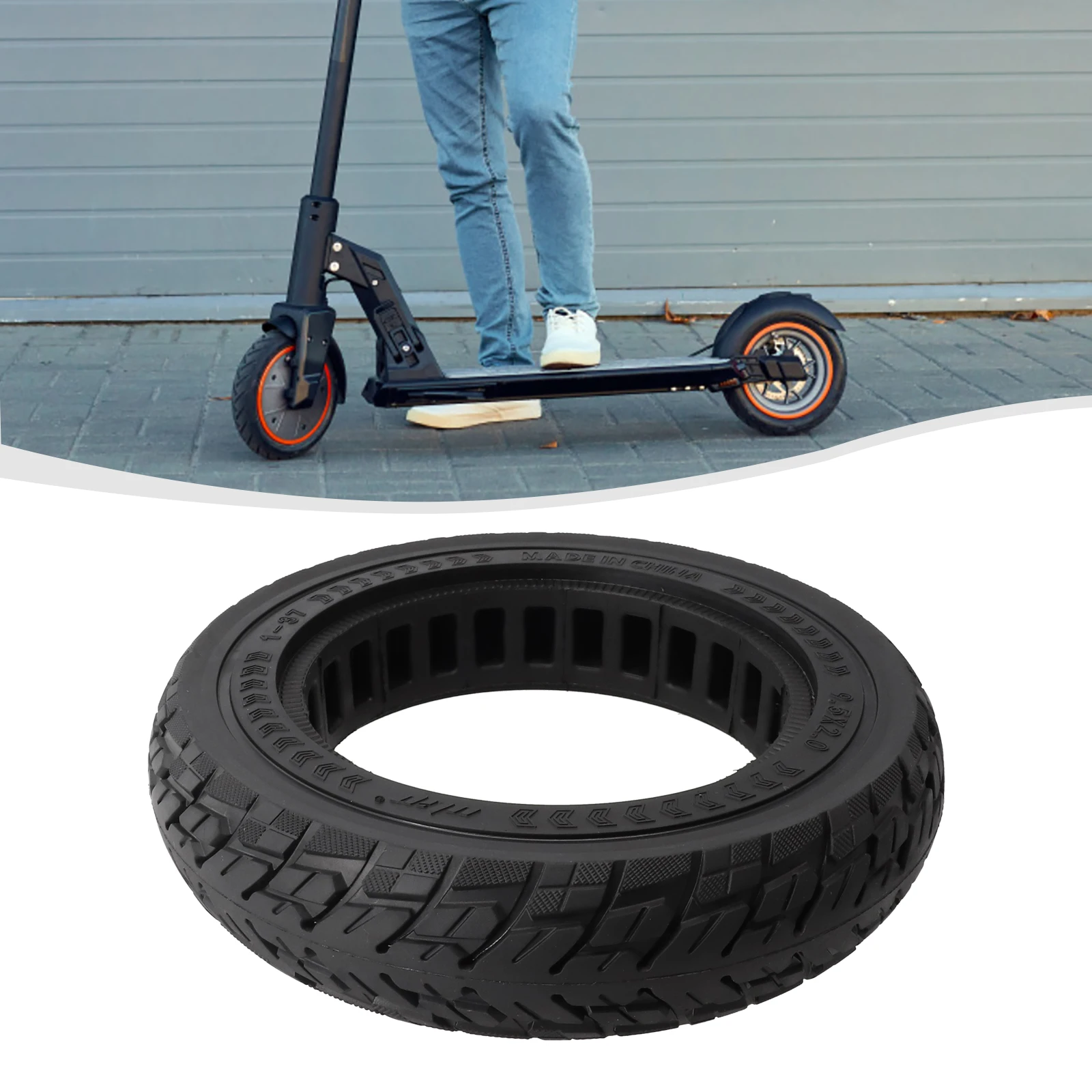 

Xiaomi M365 Dynamic Kick Scooter Tire Accessories 9.5 Inch 9.5 * 2.0 Hollow Shock Absorption Inflation Free Rubber Airless Tire