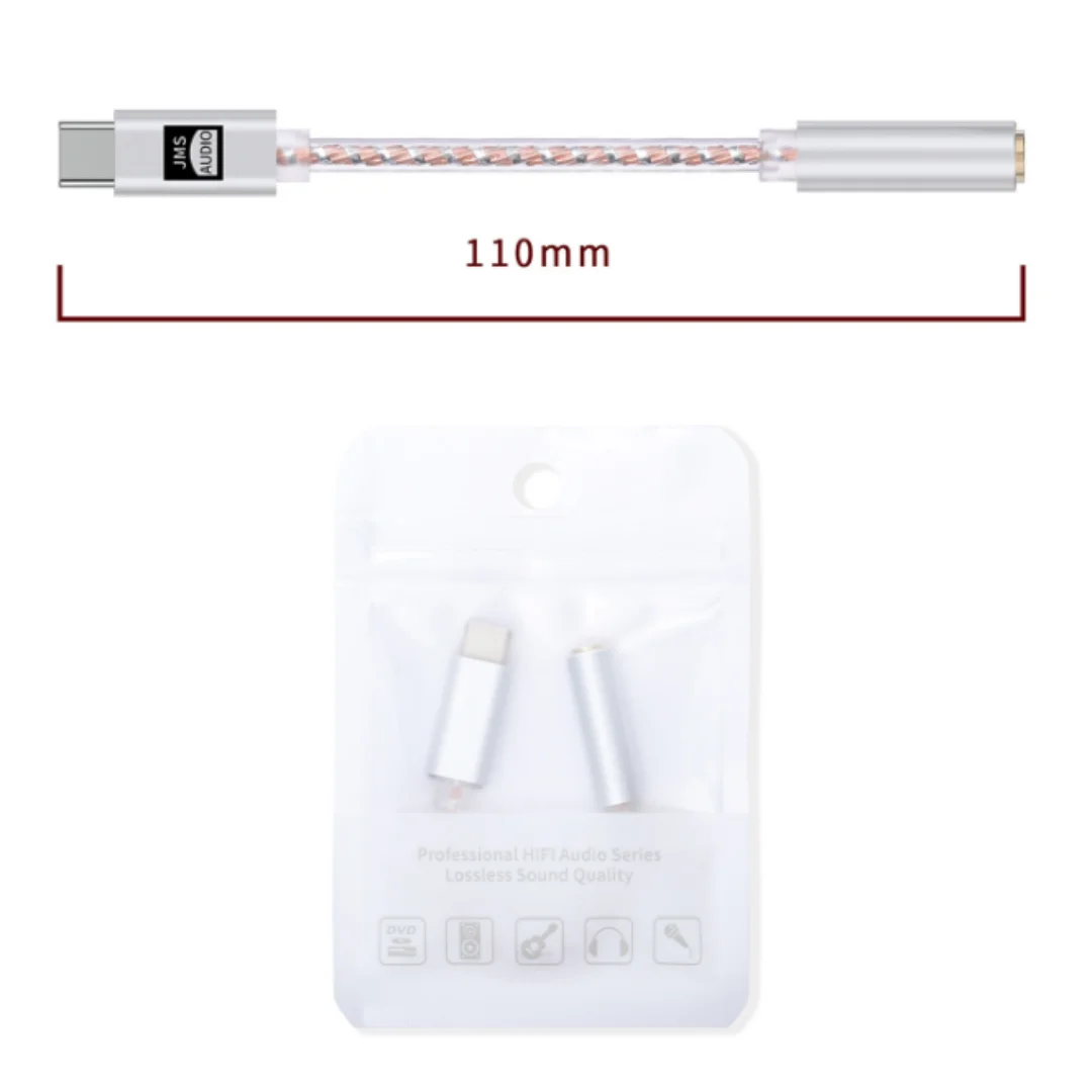 Цифровой аудиоадаптер JCALLY JMS USB-C на 3,5 мм, 24 бит48 кГц, ЦАП высокого разрешения, конвертер для наушников с поддержкой lossless-аудио для игр (art.: 3920dbee799cc) - 3920dbee799cc