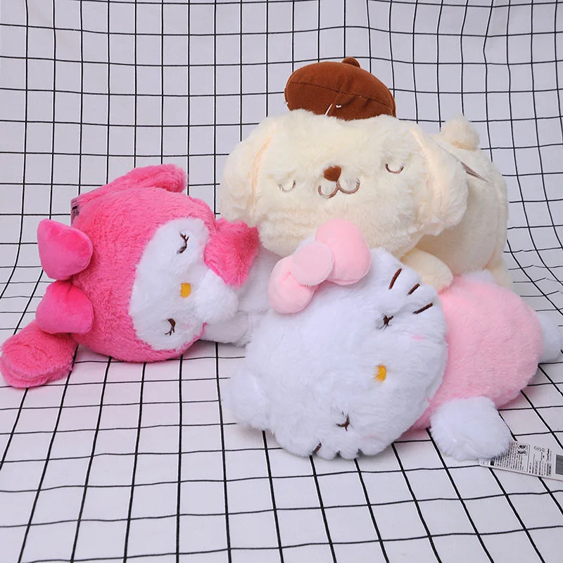 

35 см Kawaii Sanrioed аниме плюшевые куклы игрушки милые Hellokittys MyMelody помпон пурин мягкая набивная подушка игрушки для девочек подарок