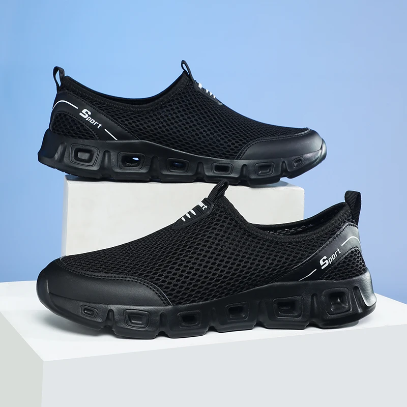 Breathable Mesh Casual Men Shoes Summer Sneakers Men Footwear Running Shoes Men's Lightweight Slip-on Sandals Zapatos De Hombre