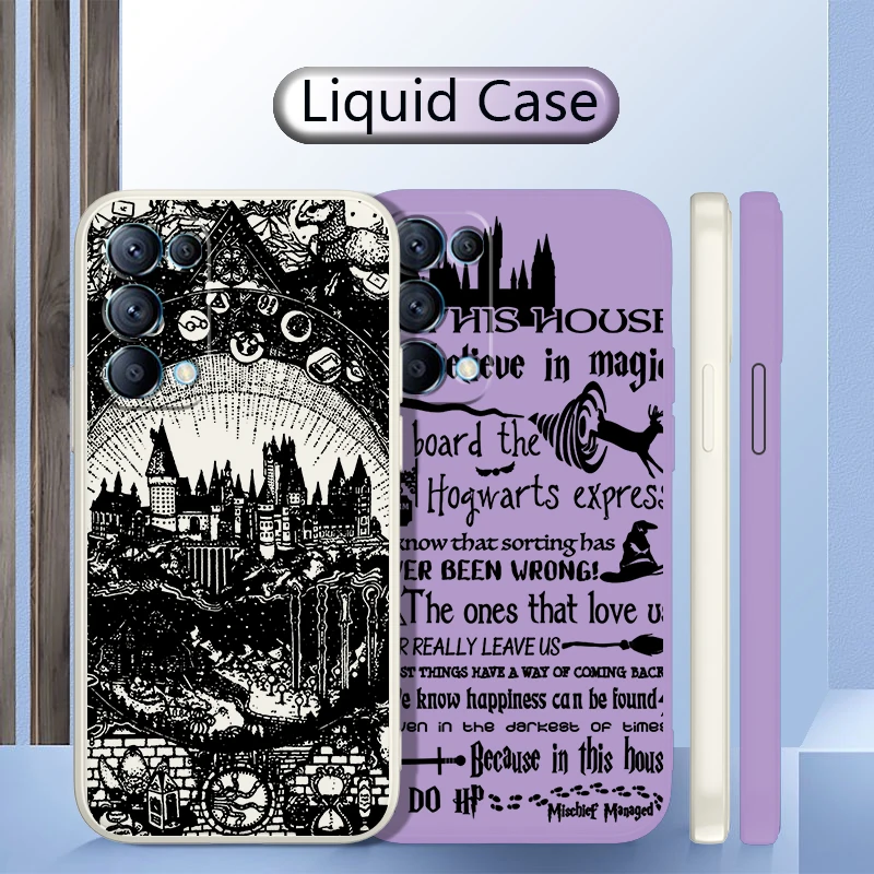 

Potters Harries Castle Logo For OPPO Find X5 Pro X3 Pro X2 Neo 7Z 6 5 4Z 2Z SE Lite Pro 4G 5G Liquid Rope Silicone Phone Case