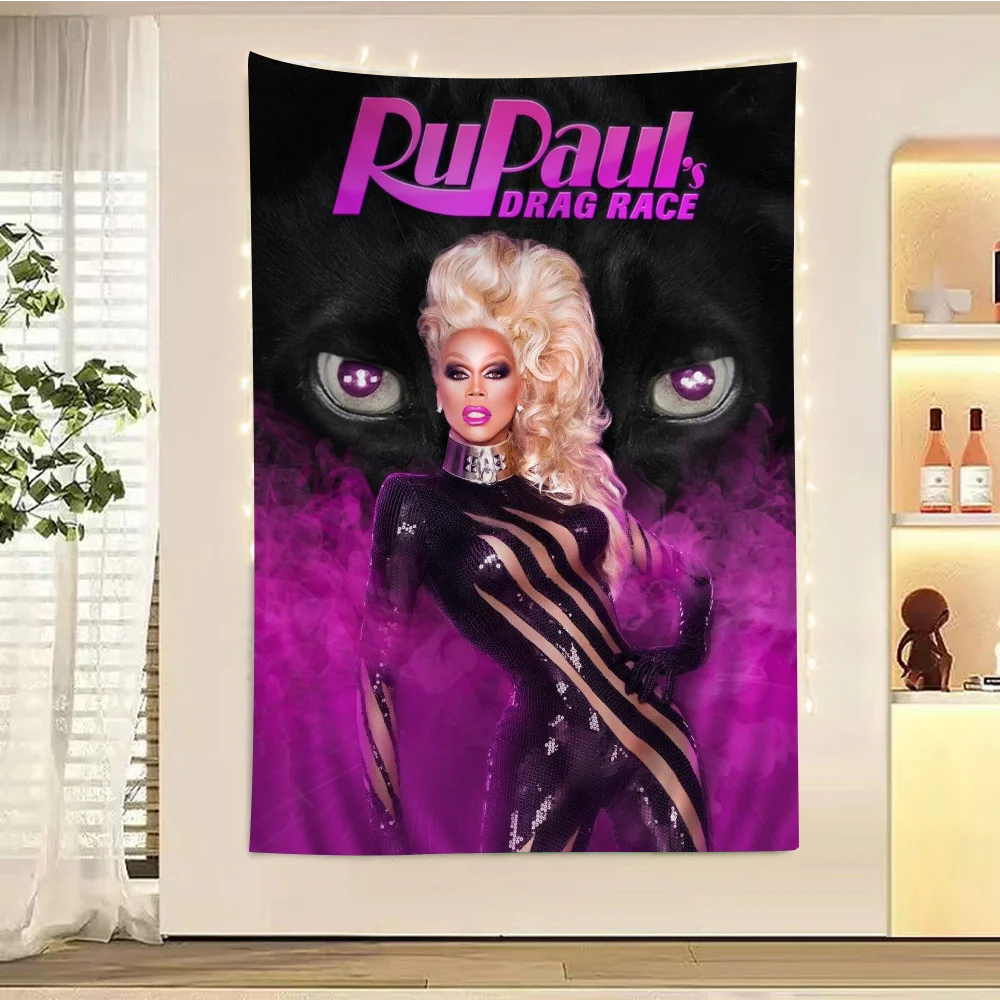 R-RuPaul Hippie Wall Hanging Tapestries For Living Room Home Dorm Decor Kawaii