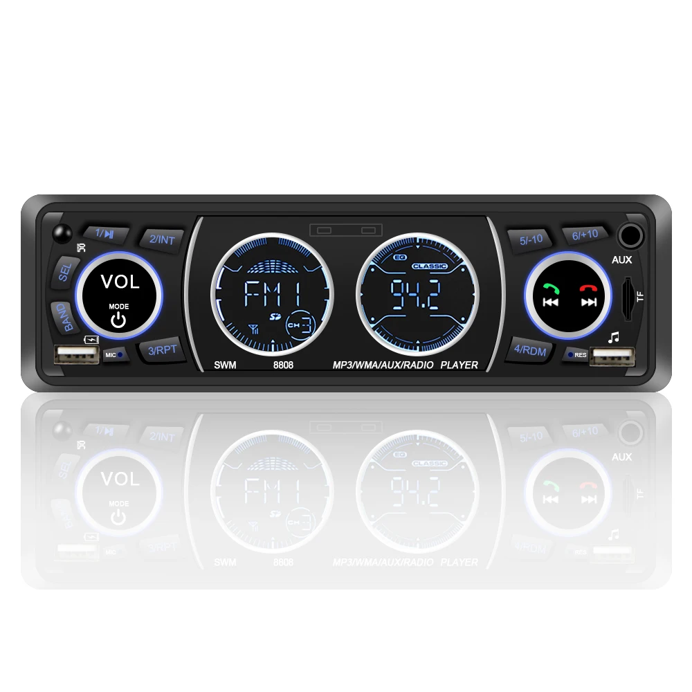 

Support Phone Charging Bluetooth Stereo Car Radio Audio 1 Din 60Wx4 AUX/USB/TF Card In Dash Kit FM Receiver MP3 Player
