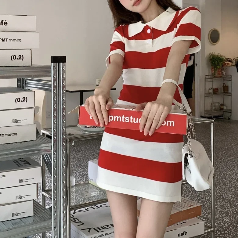 2024 винтажное женское платье-поло милое и солоное пряная юбка с надписью Love для