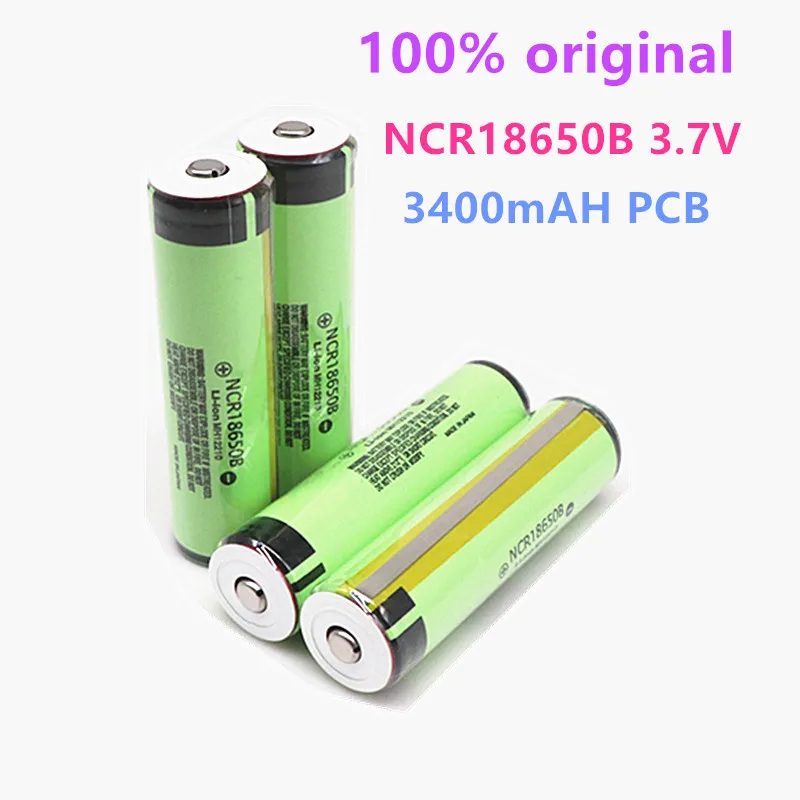 

100% Original 18650 Battery 3.7V PCB Battery for NCR18650B 3400mAh 3.7V Li-ion RechargeableBattery PCB Protected Portable Source
