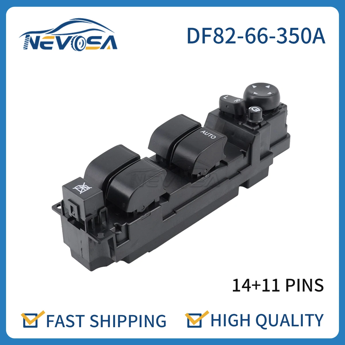 

Nevosa DF82-66-350A Front Right Car Power Master Lifter Control Window Switch For Mazda 2 2008 2009-2012 D652-66-350A DF8266350A