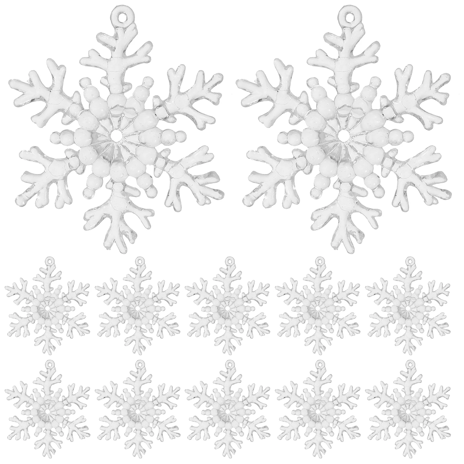 

50 Pcs Xmas Tree Ornaments Christmas Hanging Snowflake Decoration The Pendants Acrylic
