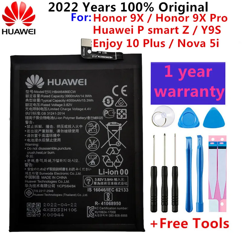 phone battery huawei hb446486ecw for p smart z honor 9xhonor 9x premiumy9s high quality replacement bateria recharg 4000 mah free global shipping