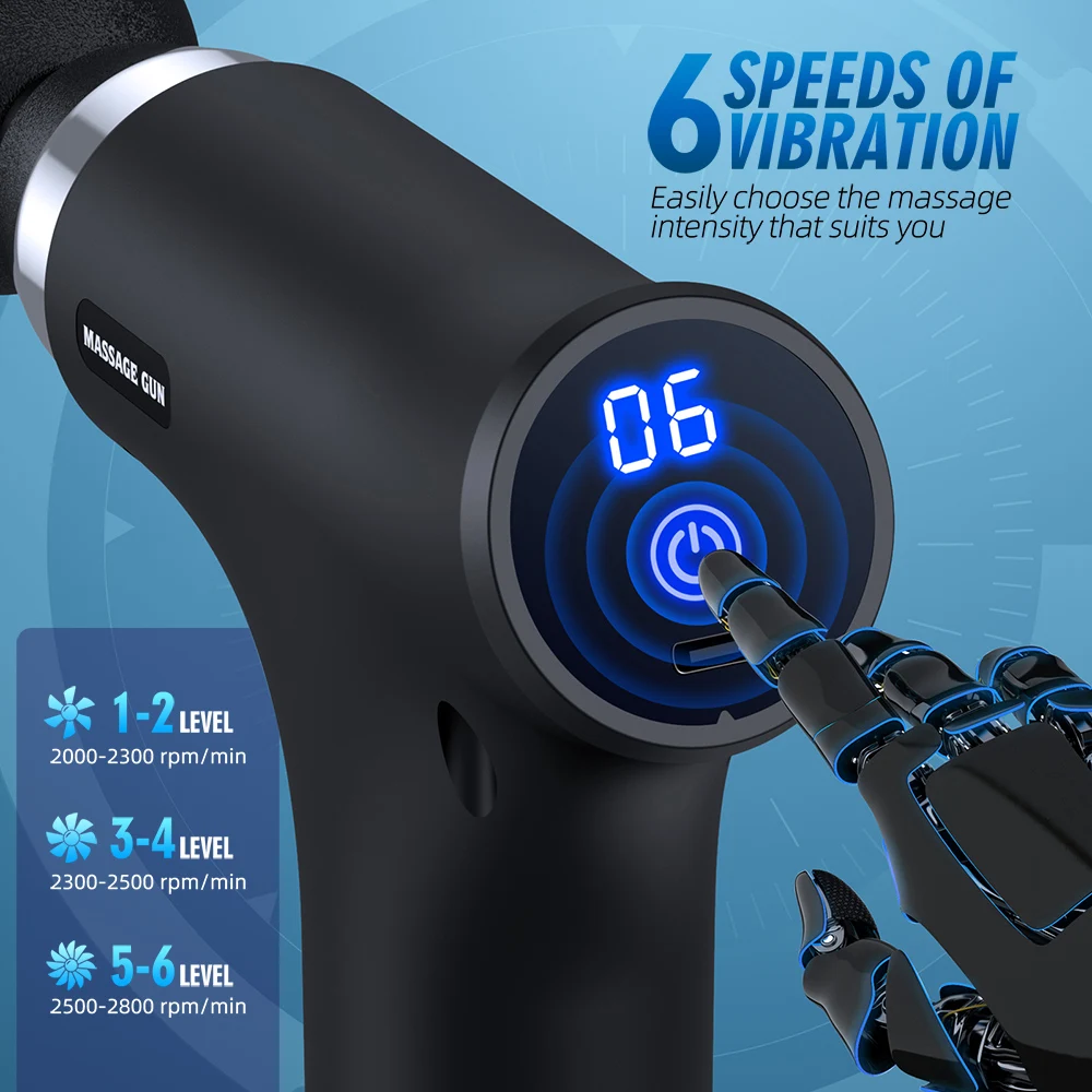 Массажный пистолет для фасции сенсорный с электрическим током массажер тела шеи