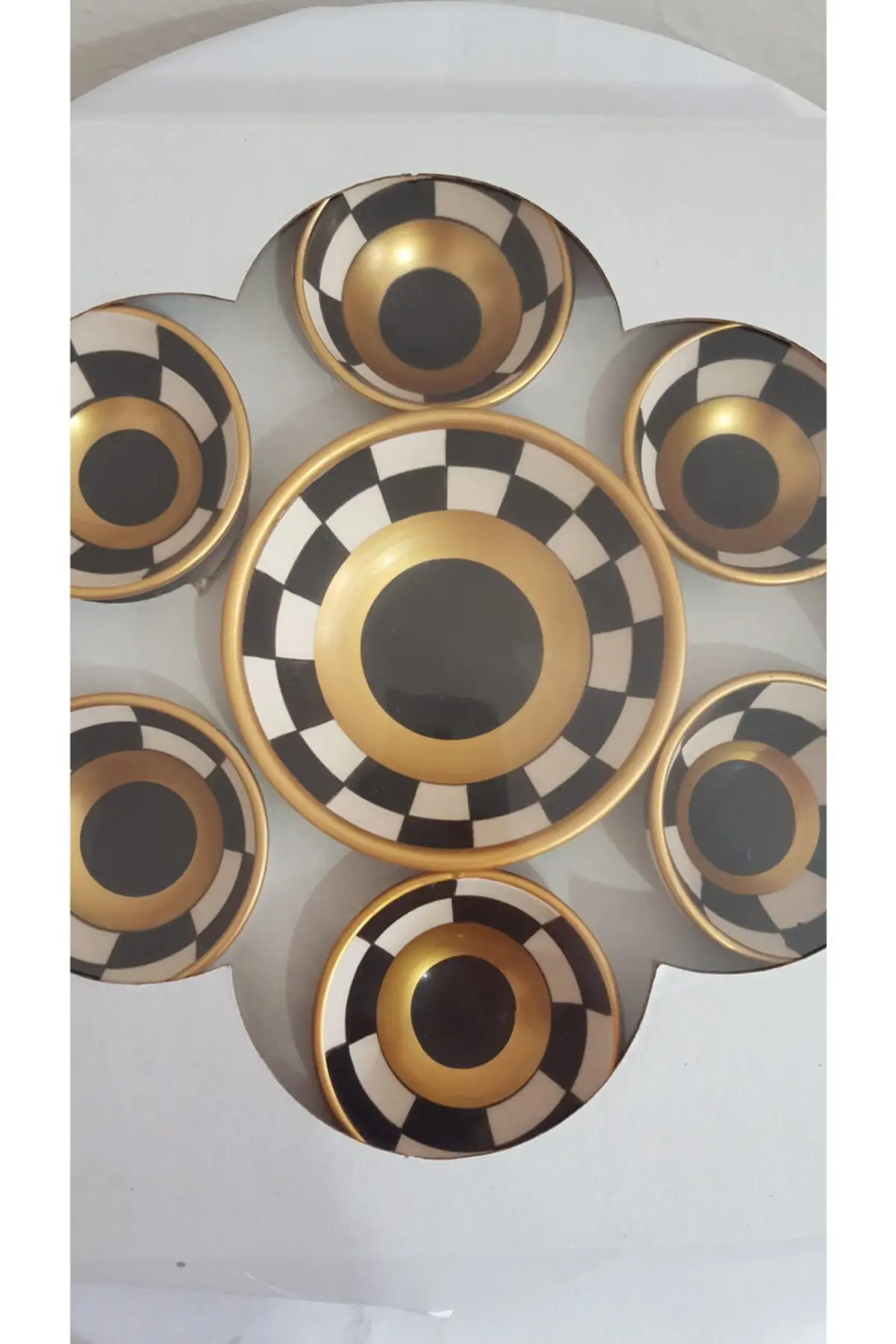 

Gold Embroidered Confectionary Team service presentation plates