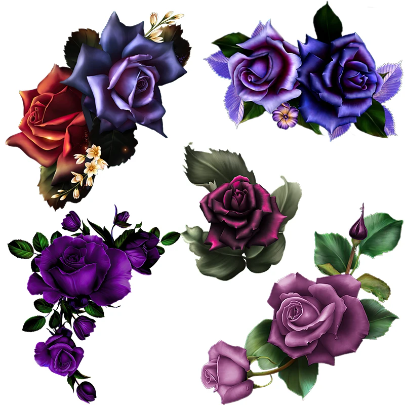 

QCF205 Изысканная синяя фиолетовая Роза домашнее художественное украшение Настенная Наклейка музыкальный инструмент Подарочная наклейка