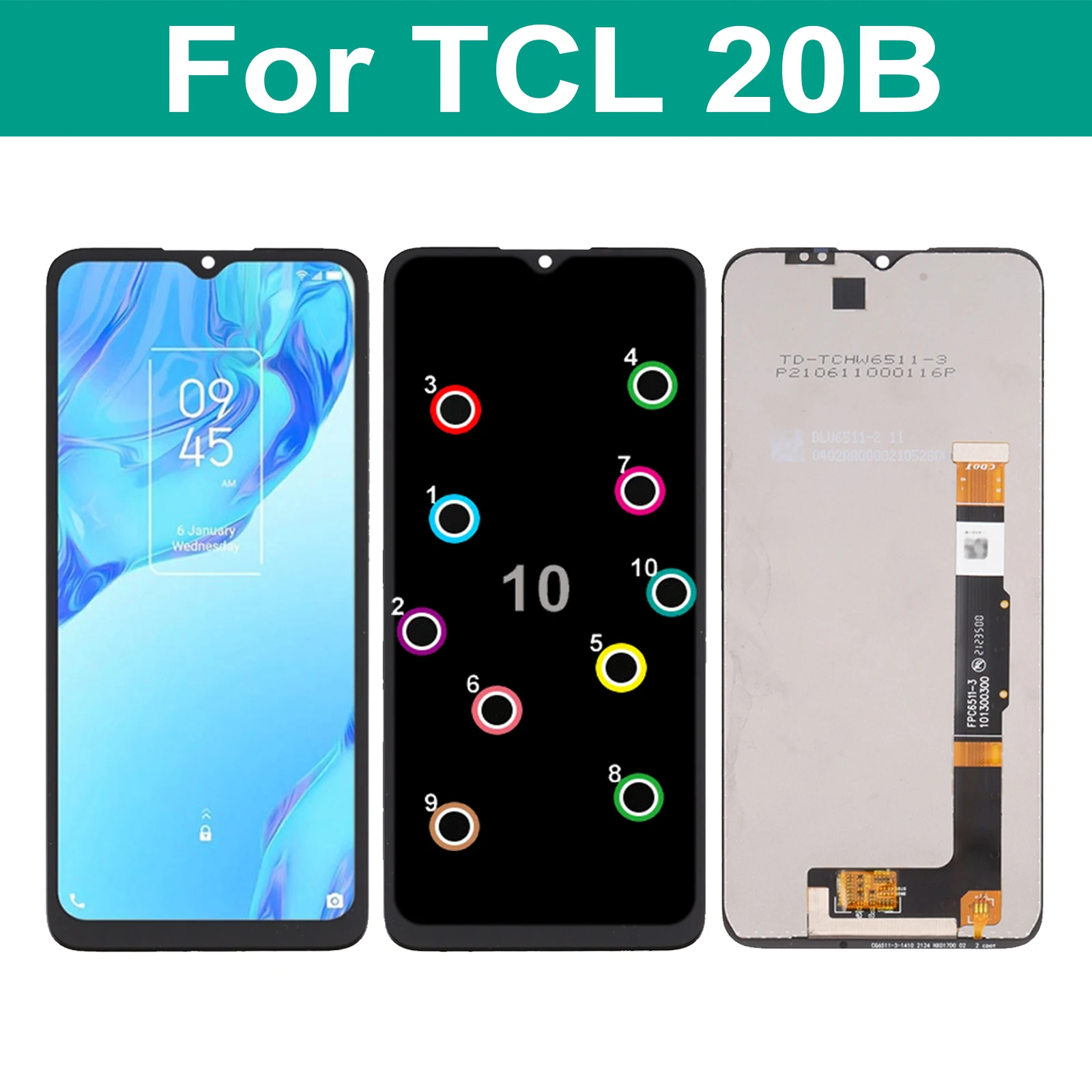 

Original 6.52'' Display For TCL 20B 6159K 6159a 6159 LCD Touch Screen Digitizer Assembly