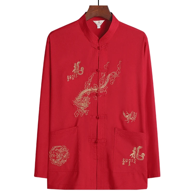 Костюм китайского кунг-фу для мужчин новинка весны 2022 рубашка из хлопка с