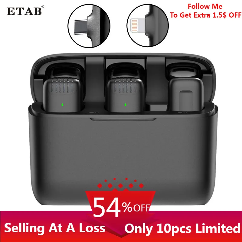 Беспроводной петличный компактный микрофон для записи видео заряжаемый