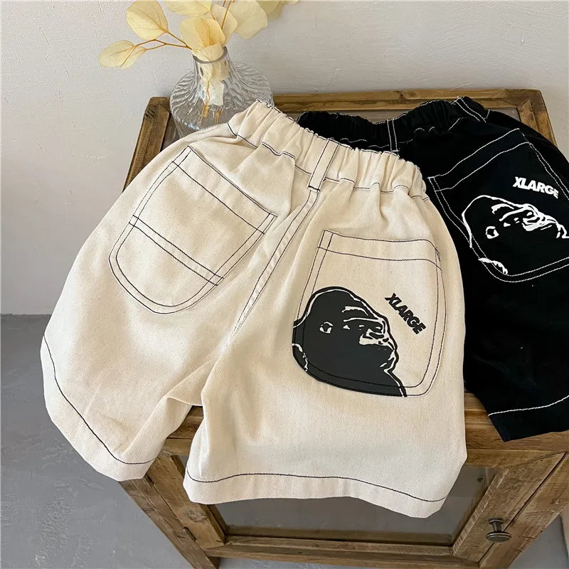 

Chenma Children's Shorts 2022 Summer New Boys and Girls Cartoon Bright Line Cotton Casual Pants Baby Korean Style Fifth Pants