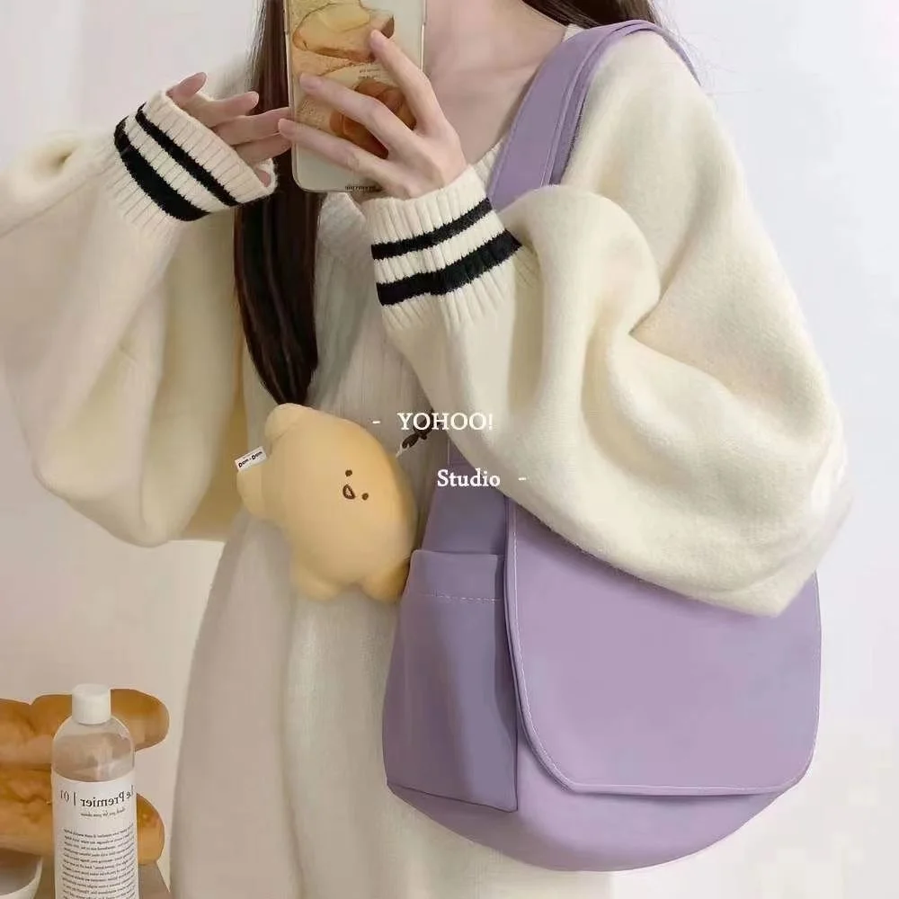 Women's Nylon  Bag  Girls' Solid Mailman Bag Womans Casual Messenger Bags  Large Capacity Girl Bag