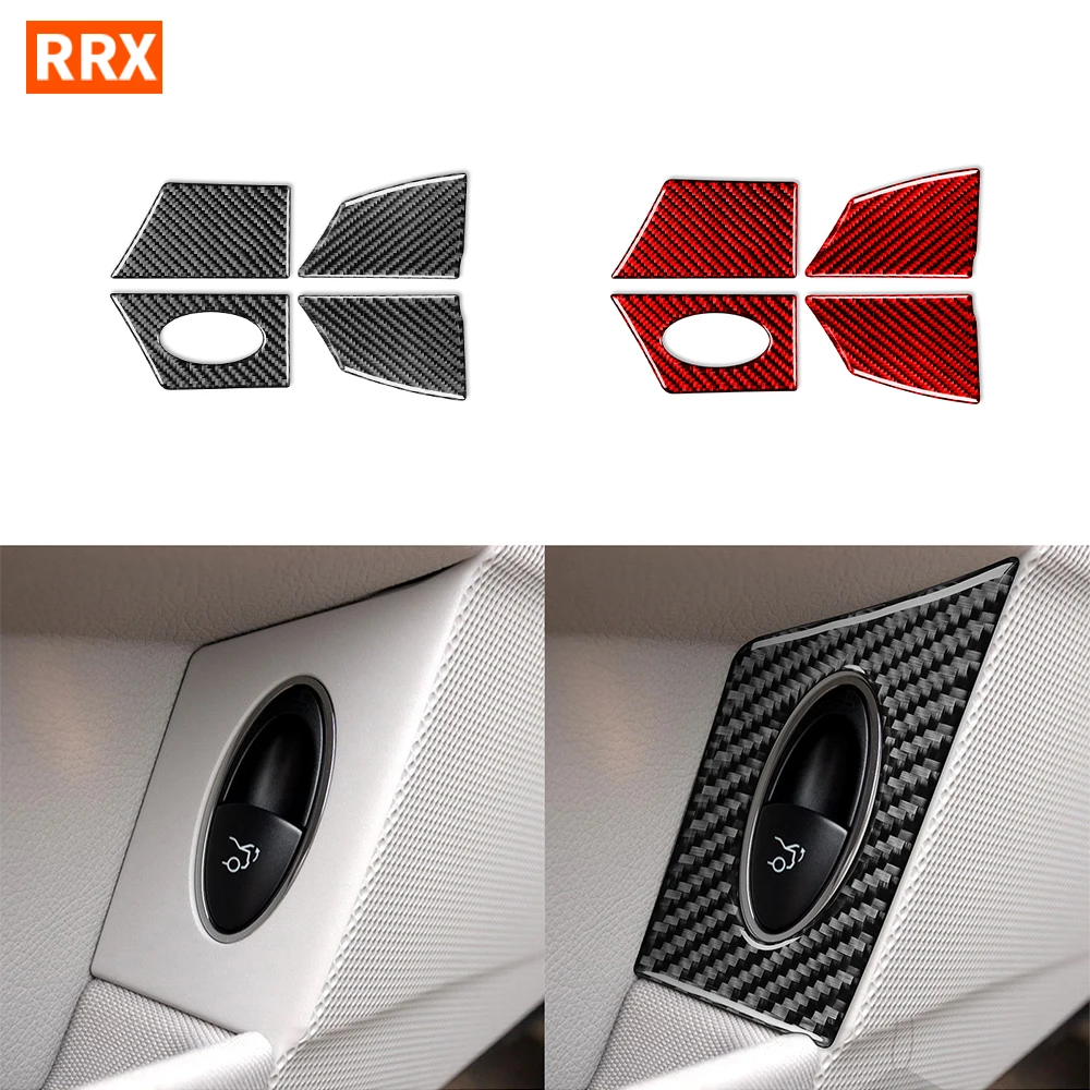 

For Benz E-Class W211 2003-2009 Car Trunk Buttons Panel Frame Cover Trim Real Carbon Fiber Sticker Interior Accessories