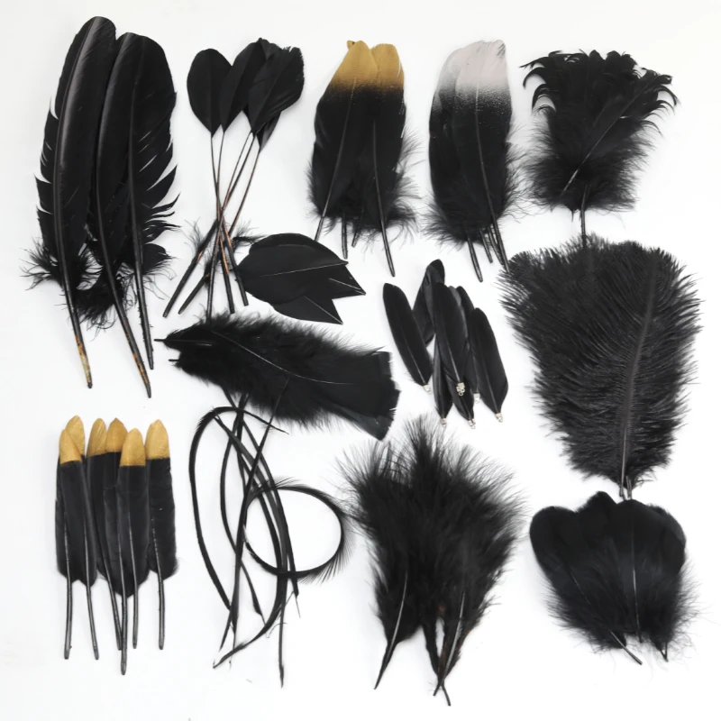 Распродажа черные перья фазана для рукоделия украшение свадебной вечеринки