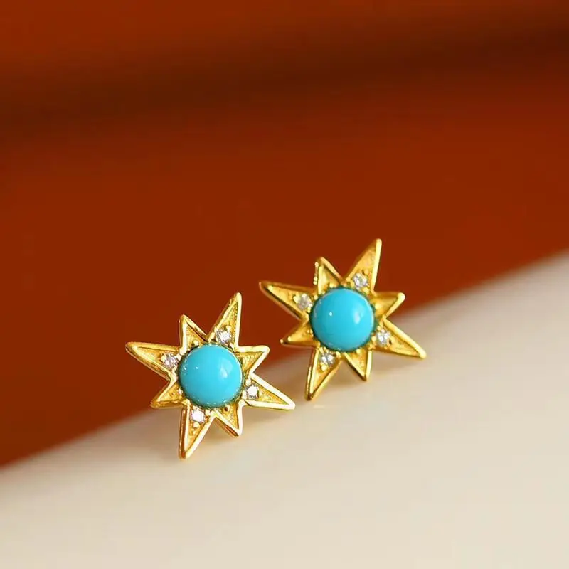 

Серьги из стерлингового серебра S925 с подсолнухами против аллергии