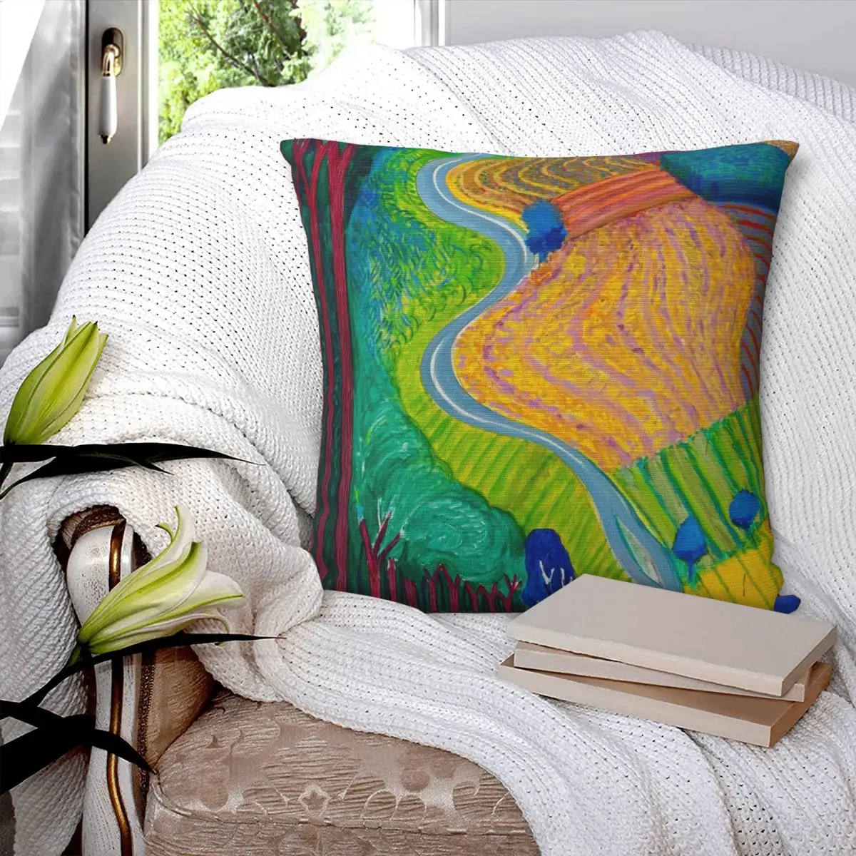 David Hockney Garrowby Hill чехол для подушки из полиэстера и льна вельветовый креативный