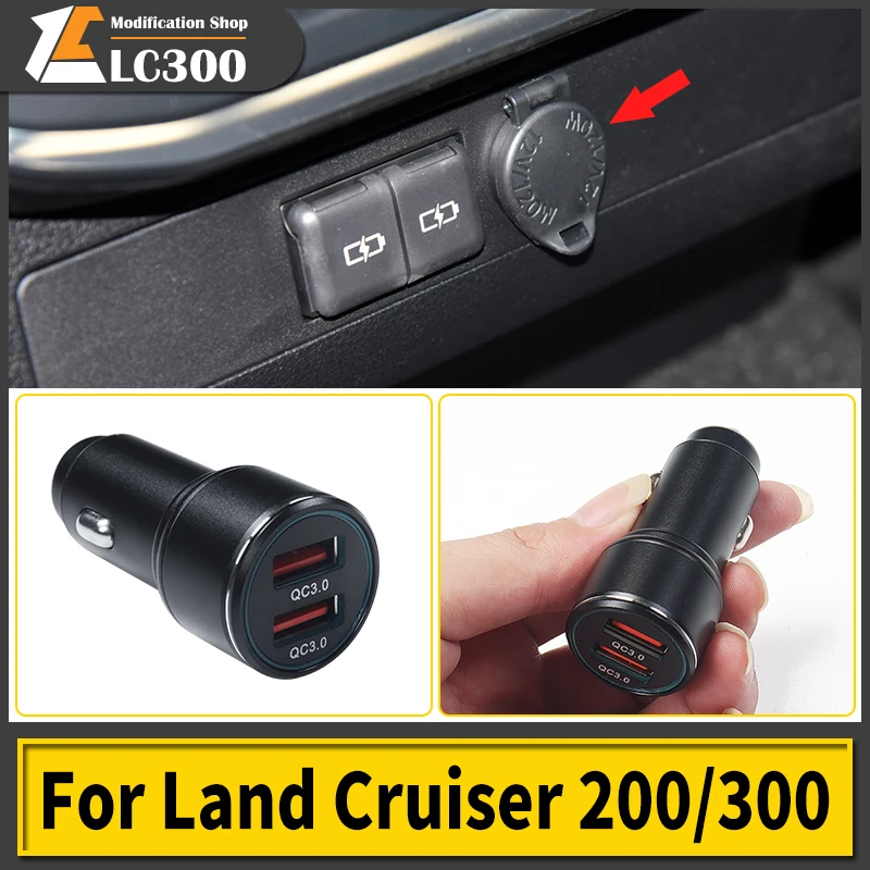 

For Toyota Land Cruiser 200 300 LC200 LC300 2008-2022 2021 Interior Modification Accessories 2 Ports QC3.0 USB Car Charger
