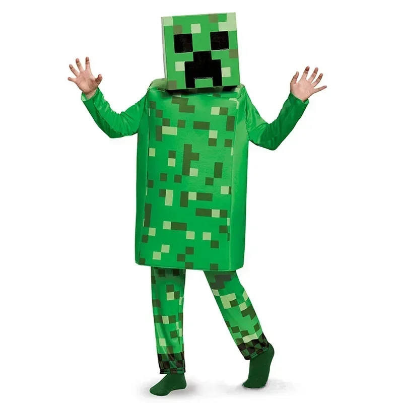 Сценический Костюм Creeper Steve Для Детей Профессиональный Косплея Человек Пикселей