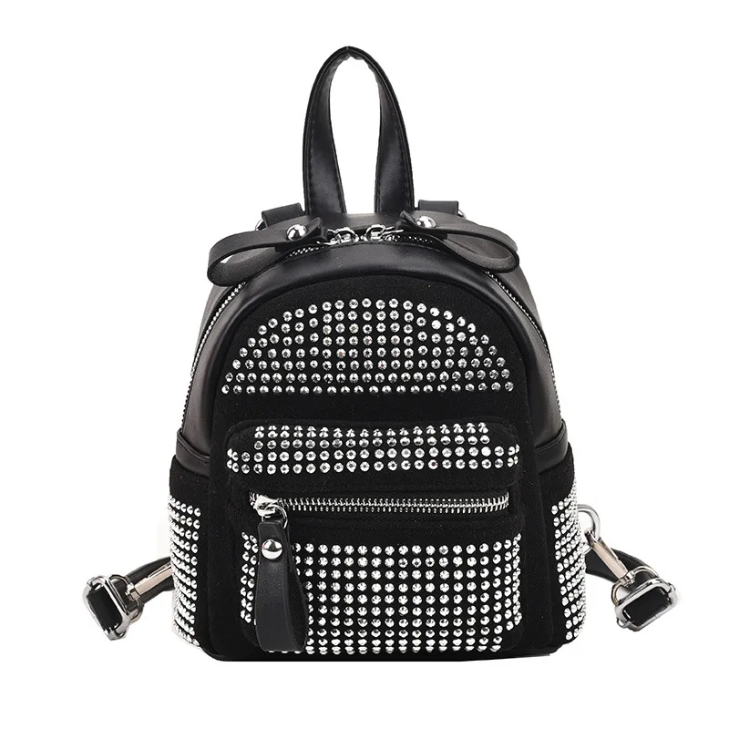 

Korean Style Fashion Rivet Backpack Women Shoulder Bag For Teenage Girls Multi-function Small Bagpack Ladies Travle Backpacks