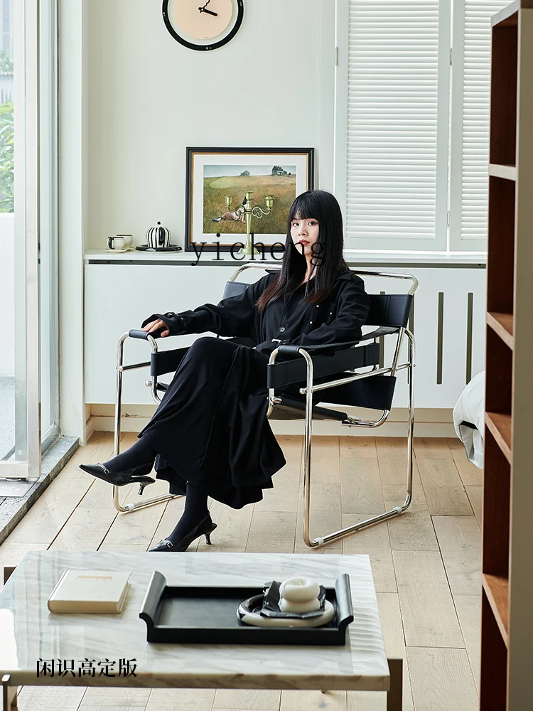 Кресло с подлокотником из нержавеющей стали Xl кресло в стиле ретро Ins диван для