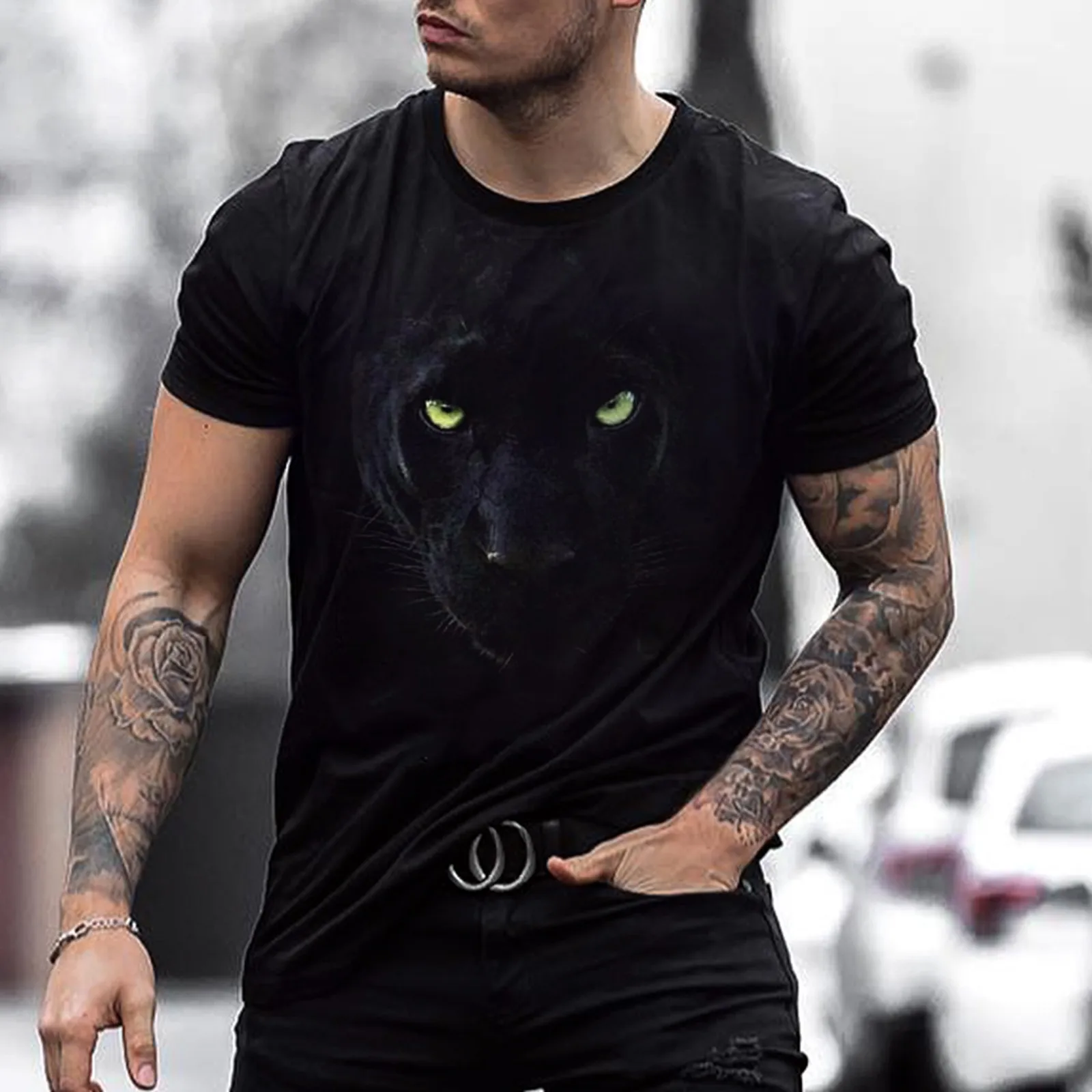 

Men Base Tee Shirt Pullover Short Sleeve Tops T Shirt Elegant Button Blouses