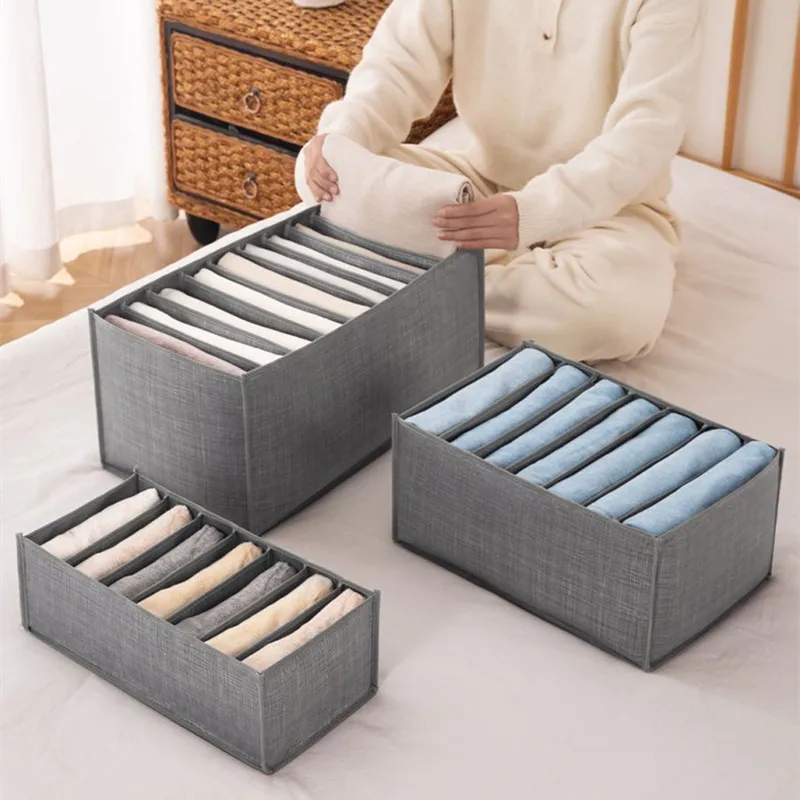

Socks Underwears Bras Storage Clothes Organizer Jean Storage Box Organizer Drawer Divider Wardrobe Clothes Storage Box