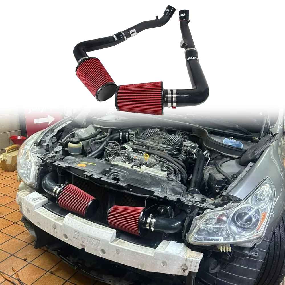 Фото KYOSTAR для Nissan 370Z Infiniti G37 G25 Q40 Q50 Q60 VQ25HR VQ35HR VQ37VHR V6 Комплект впуска холодного воздуха Производительность 2,5 дюйма с высоким потоком №1