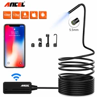 ancel wifi endoscope 5 5mm wireless borescope inspection camera 1080p hd waterproof with light for iphone android and tablet