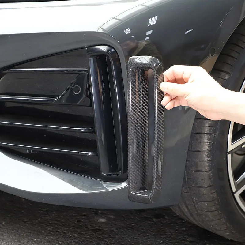 

Для BMW 4 серии G26 2022-2023 реальное углеродное волокно передняя противотуманная фоторамка Обложка отделка наклейки автомобильные аксессуары