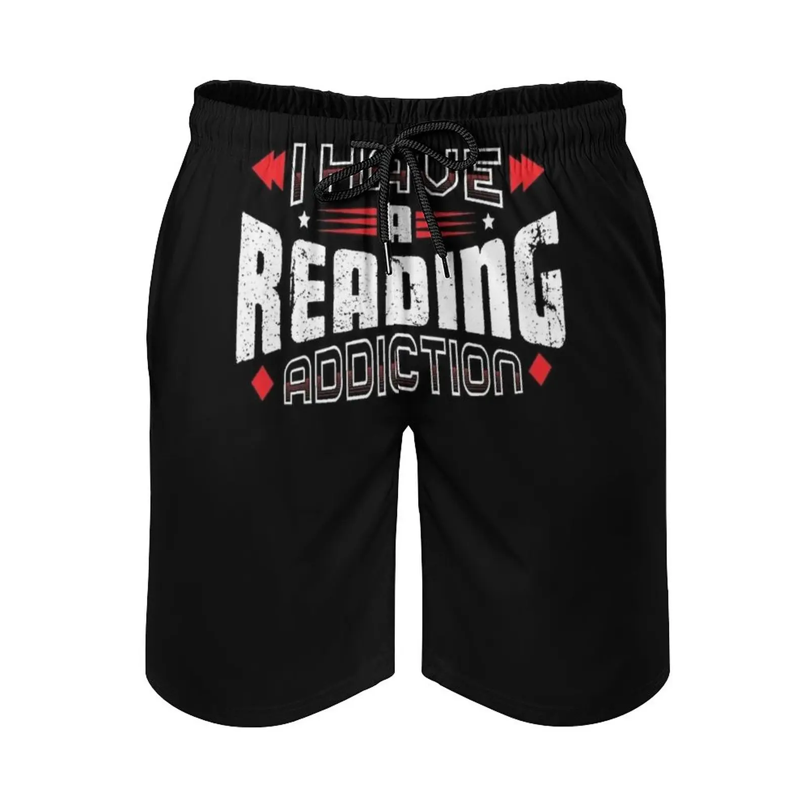 

I Have A Reading Addiction Vintage Distressed Quick Dry Summer Mens Beach Board Shorts Briefs For Man Gym Pants Shorts