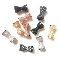 10pcslot zirconia paved hourglass shape spacers beads for woman bracelets men jewelry making handmade craft accessory wholesale