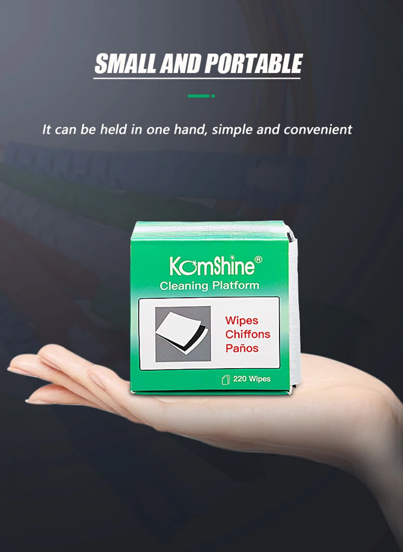 SC FC ST LC Fiber Optical Connector Cleaning Platform  FOCP 220 Wipes Wet And Dry Can Use