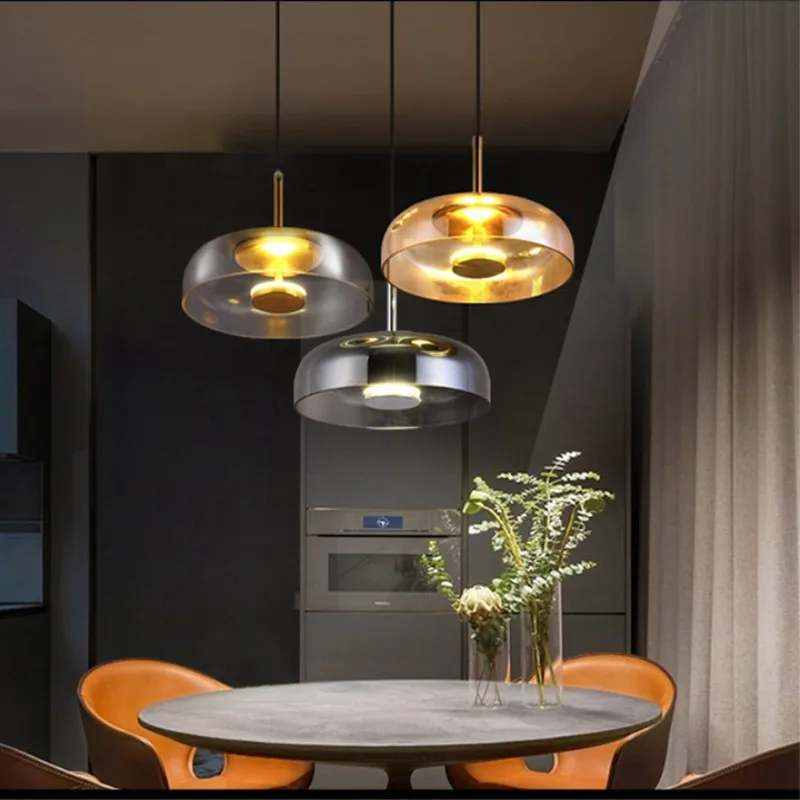 Nordic Modern Glass Pendant Chandelier for Dining Room Living Room LED Ceiling Pendant Lamp Light Fixture Crystal Chandeliers