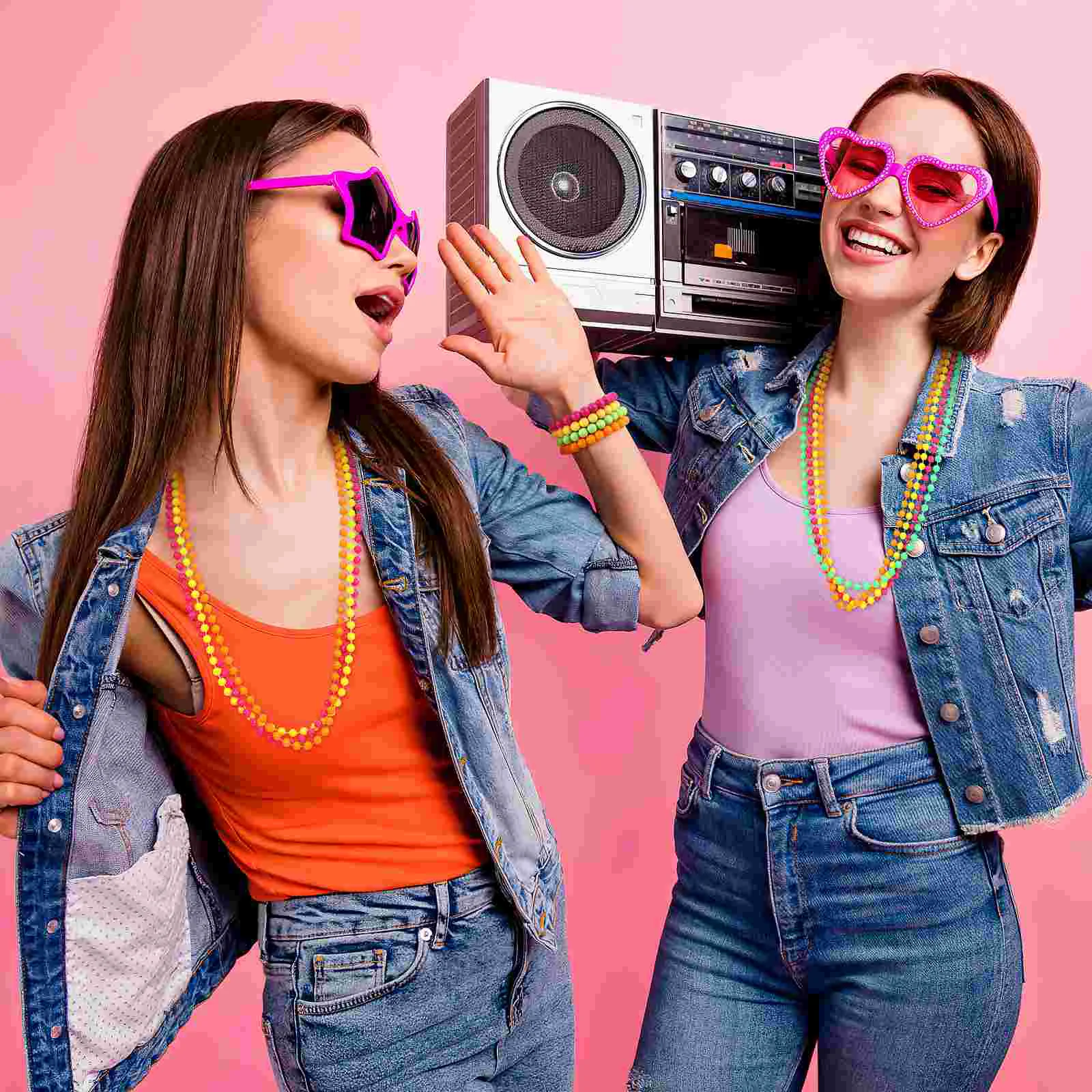 8 шт. вечерние платья ожерелье из бисера неоновые браслеты для блеска объемные