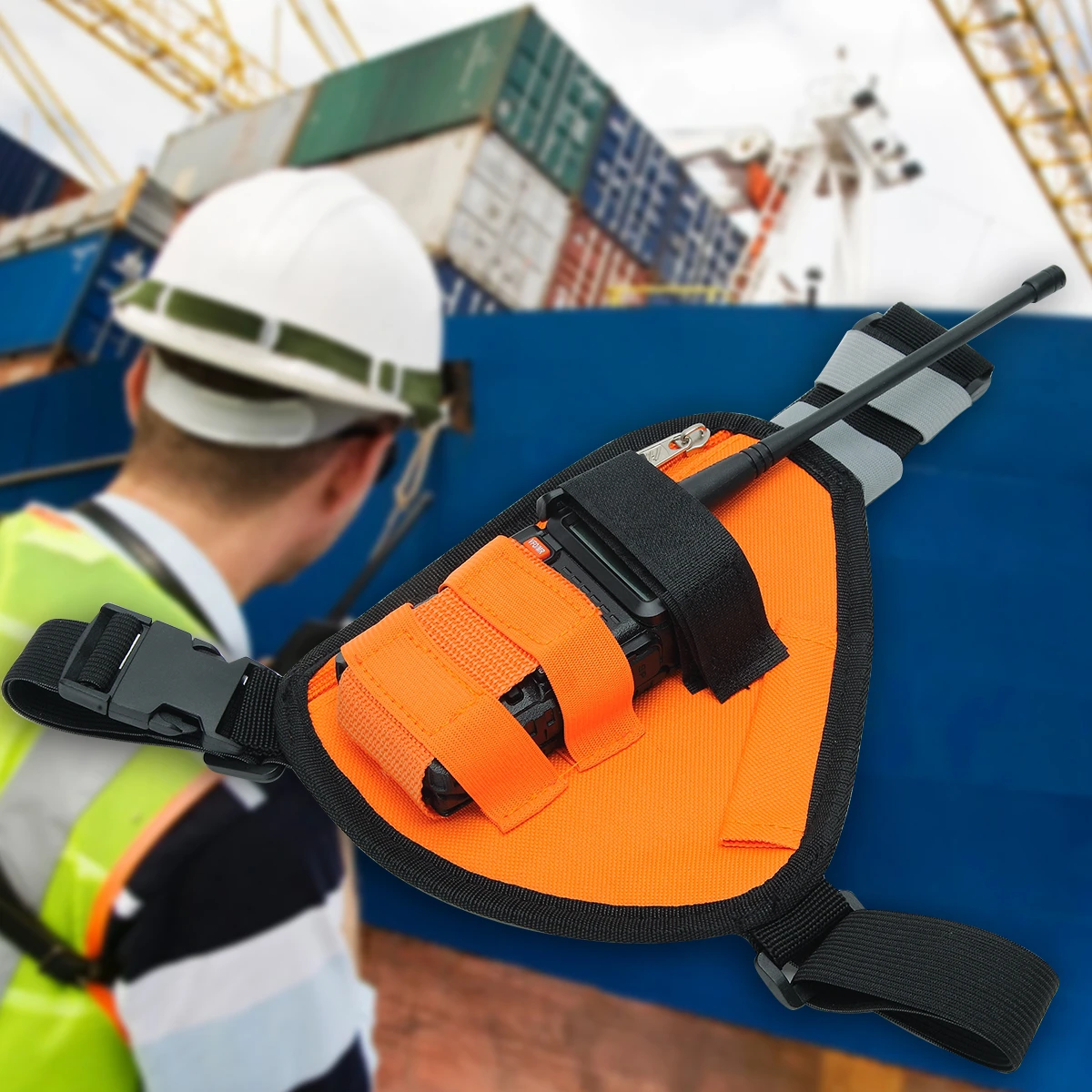 QVXN Handset Chest Hanging Bag  Wireless Handset Cross-body Bag  Search and Rescue Radio Hanging Bag  Walkie-talkie Baofeng