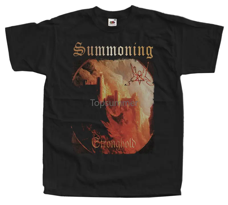 

Summoning Stronghold T Shirt S 5Xl Black Metal 100% Cotton Black Brick Khaki