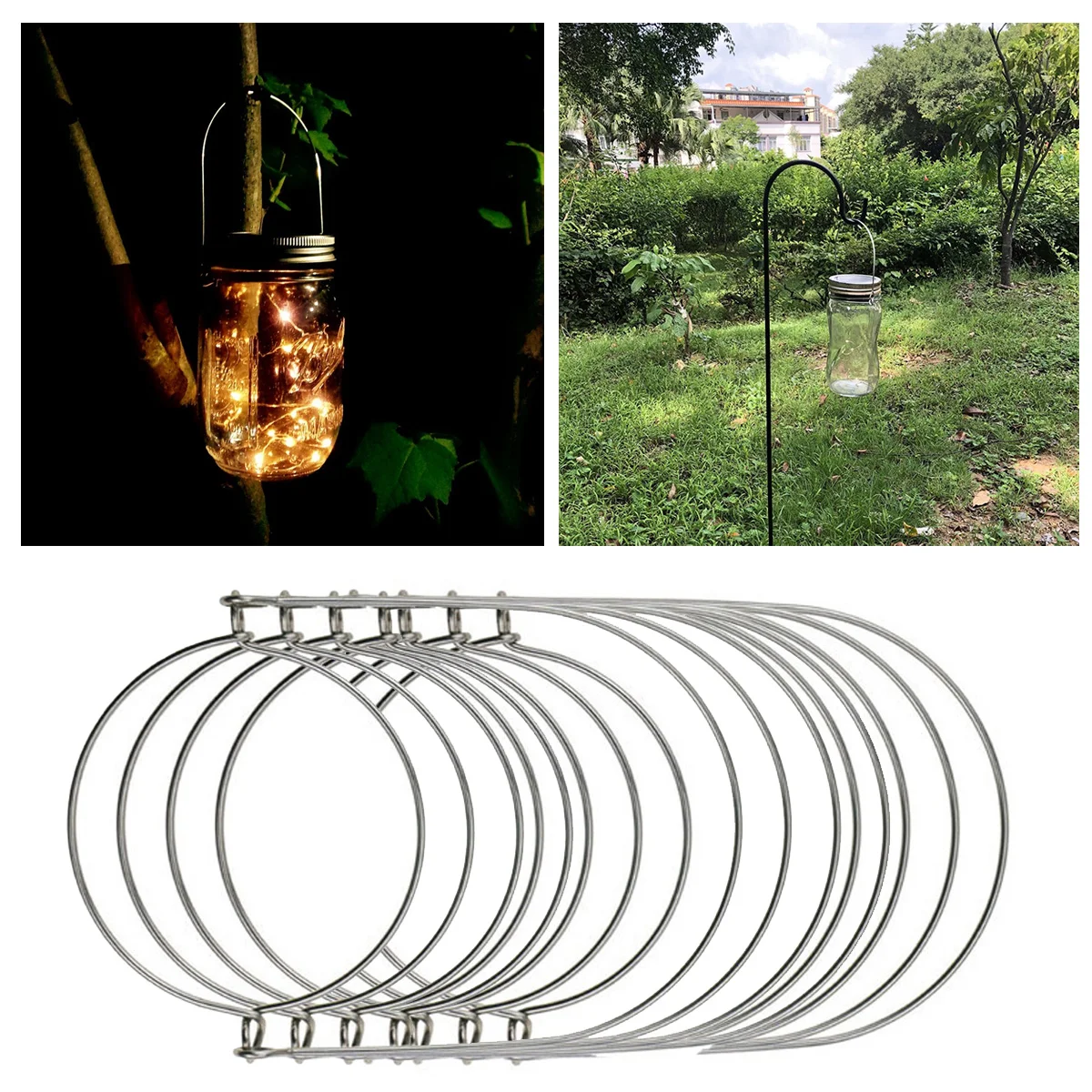 

Jar Mason Wire Hangers Hanger Handles Lid Hanging Canning Jars Mouth Hook Steel Hooks Handle Pint Stainless Regular Ring Holder