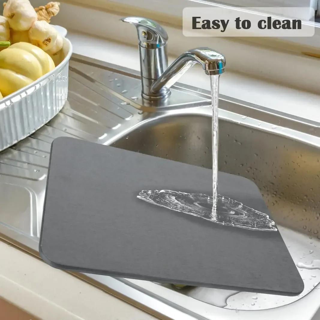 Сплошной цвет кухонный коврик с диатомовой водой каменный для сушки посуды супер