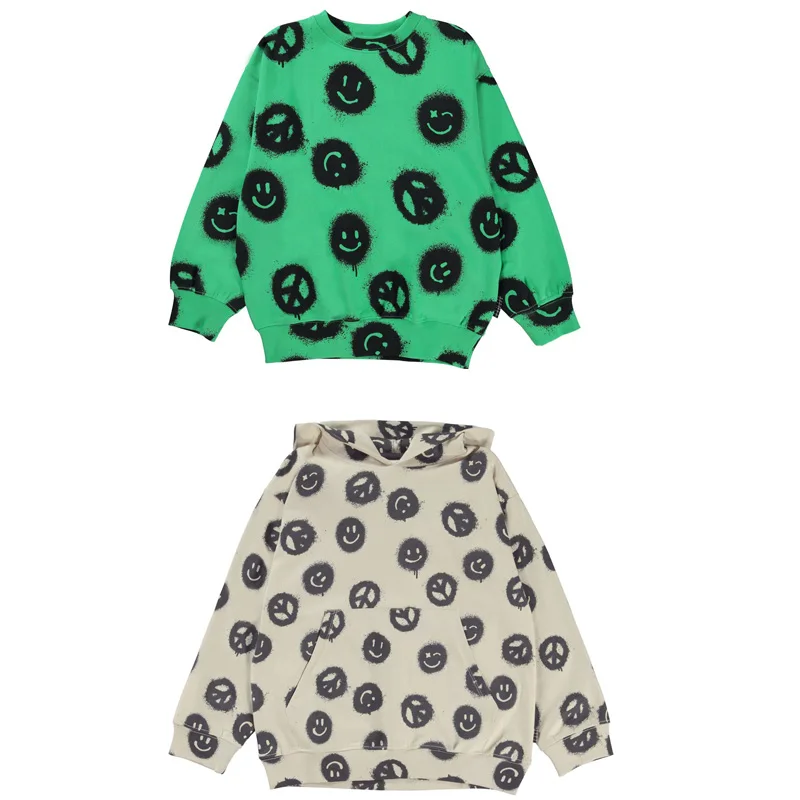 

Kids Sweaters 2023 New Autumn Girls Boys Cute Smile Print Sweatshirts Baby Child Cotton Outwear Tops Clothing