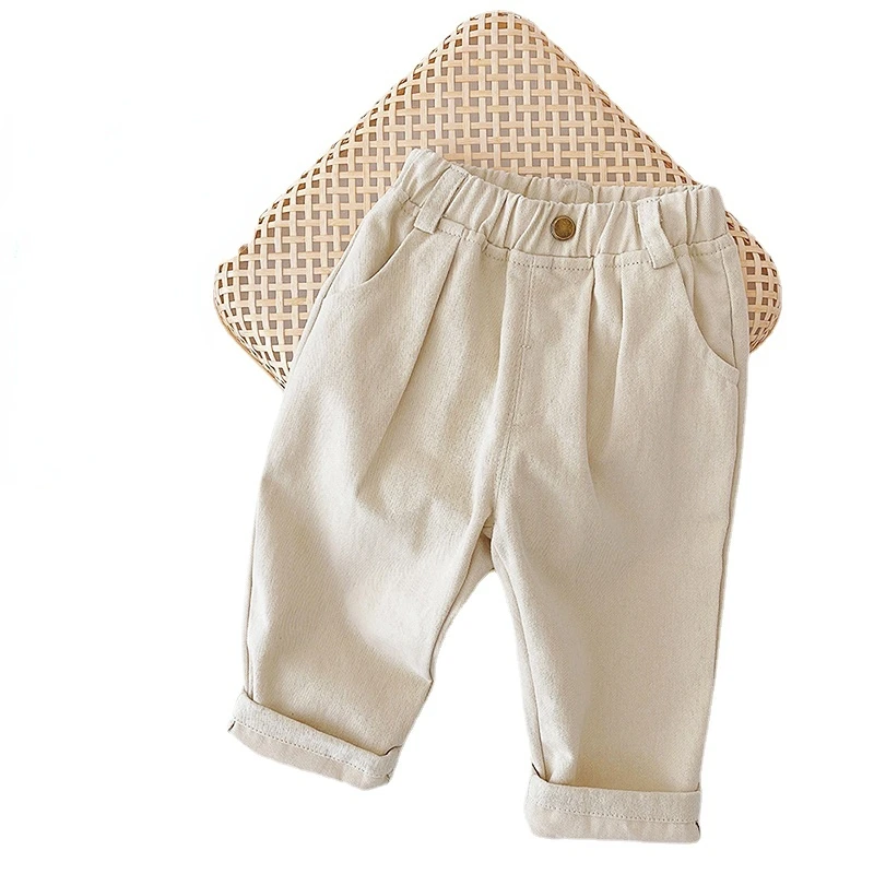 

Spring Autumn Children's Solid Pants Boys Girl Pants Kids Casual Trousers Brief Kids Jeans Baby Boy Clothes Baby Girl Pants