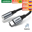 Адаптер UGREEN с USB Type C на 3,5 мм, аудиокабель с USB C на 3,5, адаптер для наушников для Xiaomi Mi11 Oneplus HUAWEI Mate 20 P30 Pro