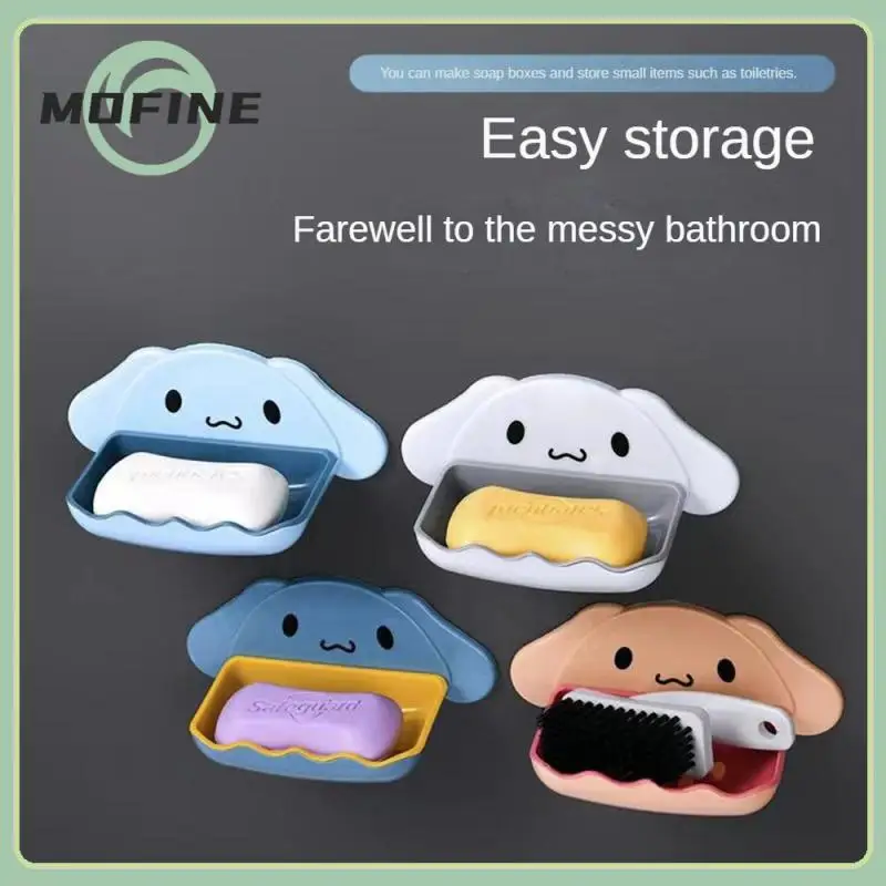 

Double Wall-mounted Draining Rack Creative Thick Soap Holder Punch-free Drain Soap Box Portable Soap Dishes Anti-smashing