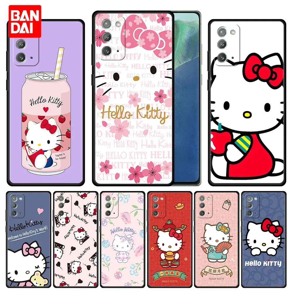 

Hello Kitty Super Case for Samsung Galaxy Note 20 10 9 8 S21 S20 FE Plus Ultra Lite 4G 5G Capinha Style Silicone Funda Black