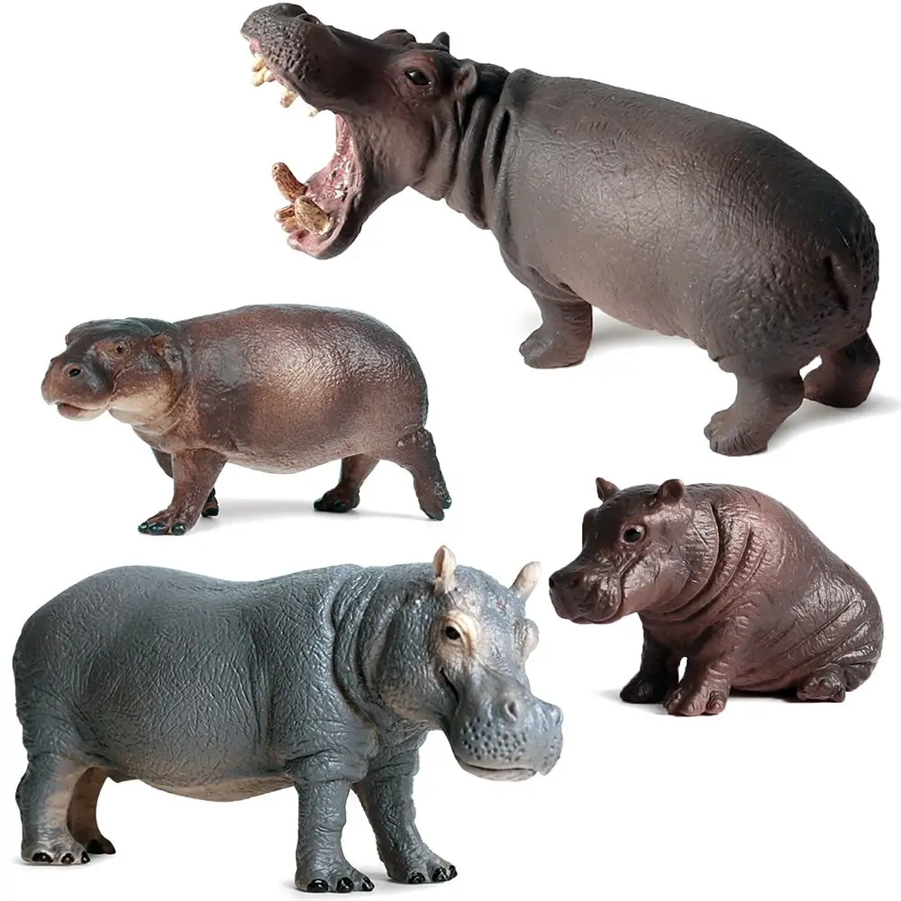 

Early Education Teaching Toy Kids Cognition Lifelike Hippo Figurine Hippopotamus Model Simulation Wildlife Zoo Scenes