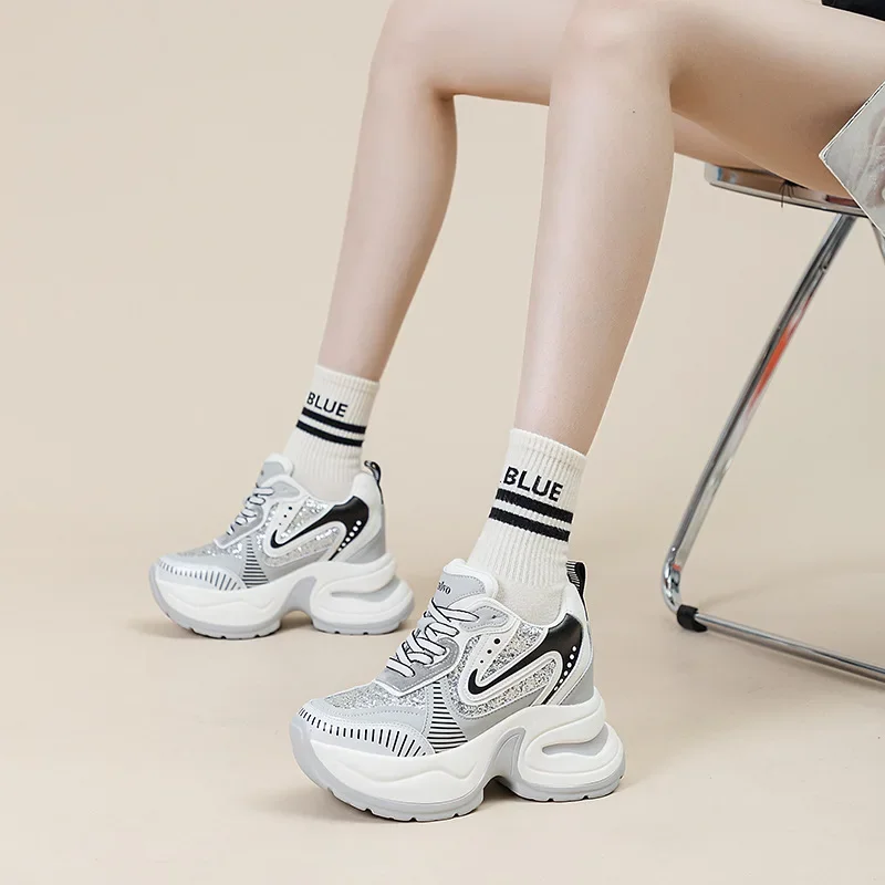 Женская кожаная обувь CLAIAMI увеличивающая рост повседневная роскошная на